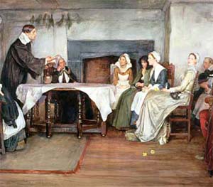 Quaker Family holding prayer service